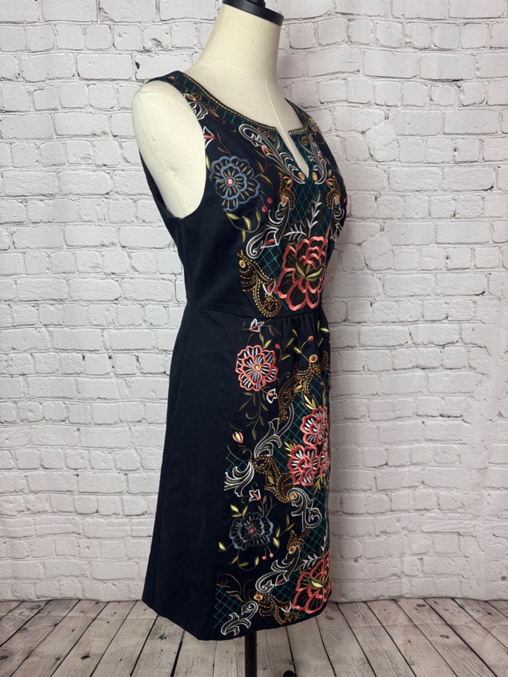 Anthropologie Moulinette Soeurs Embroidered Sleeveless Dress Size 8 - Picture 3 of 14